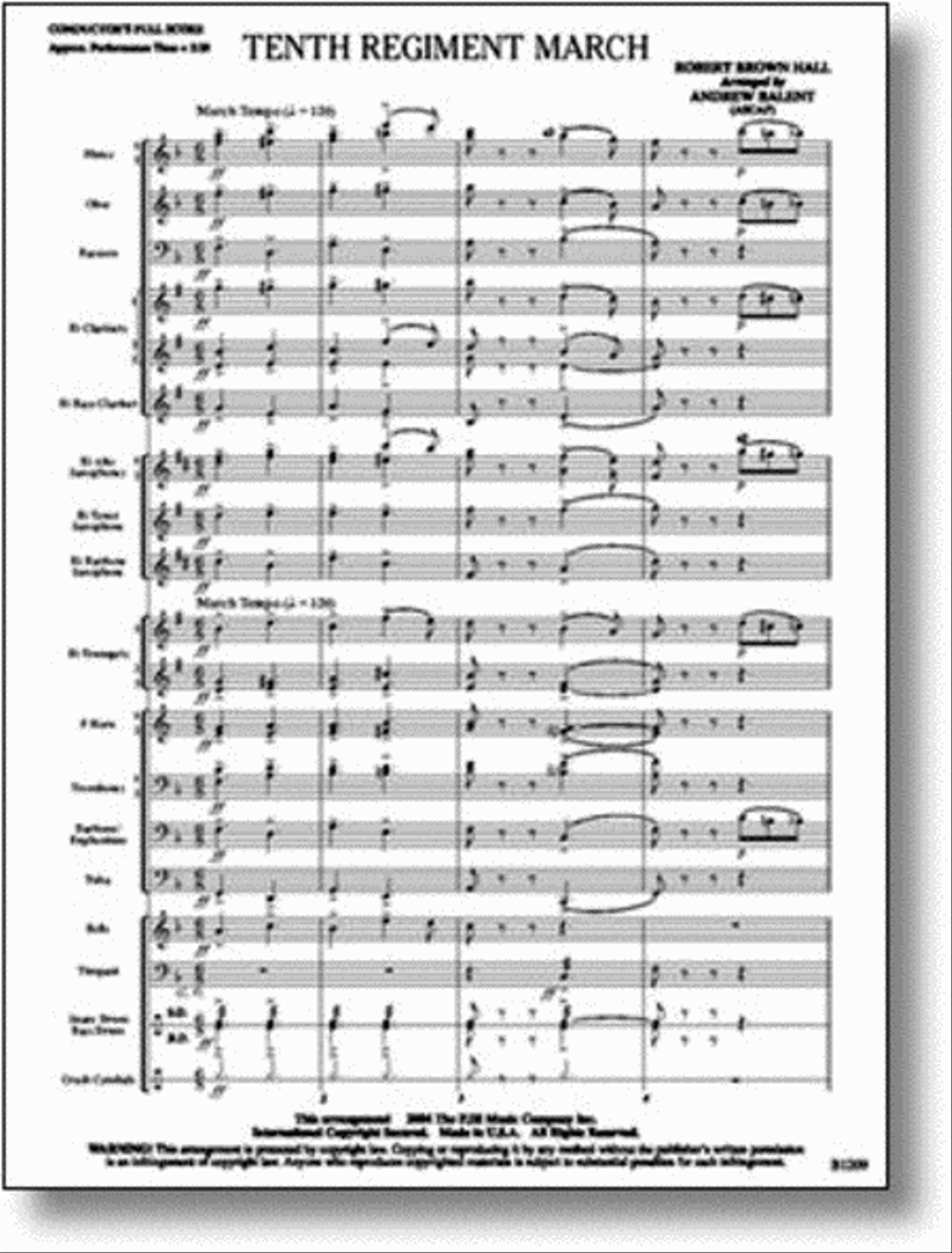 Tenth Regiment March Concert Band scores gallery preview page 1