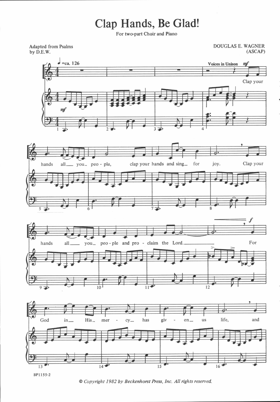Clap Hands, Be Glad! Clap Hands, Be Glad! 2-Part scores gallery preview page 2