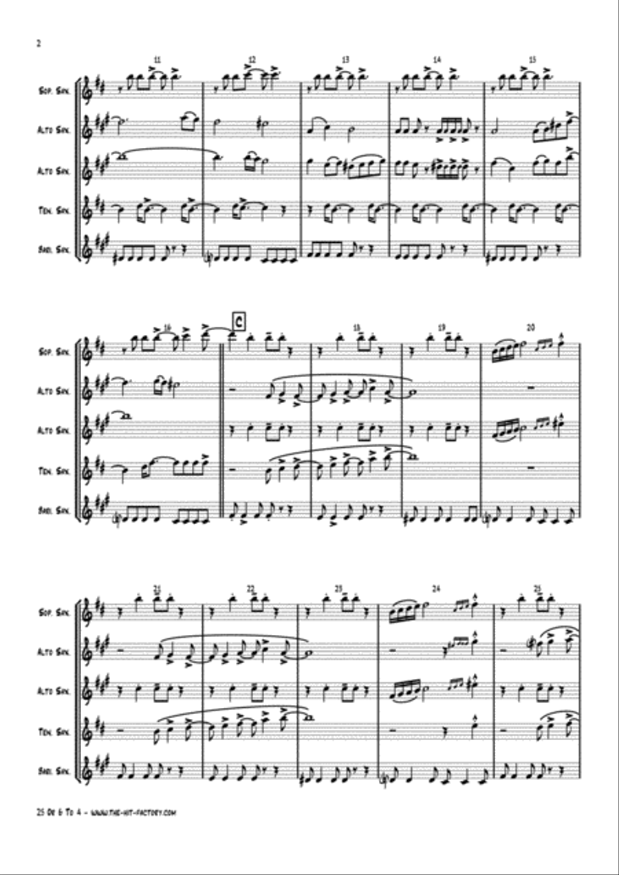 25 Or 6 To 4 Saxophone Quintet scores gallery preview page 2