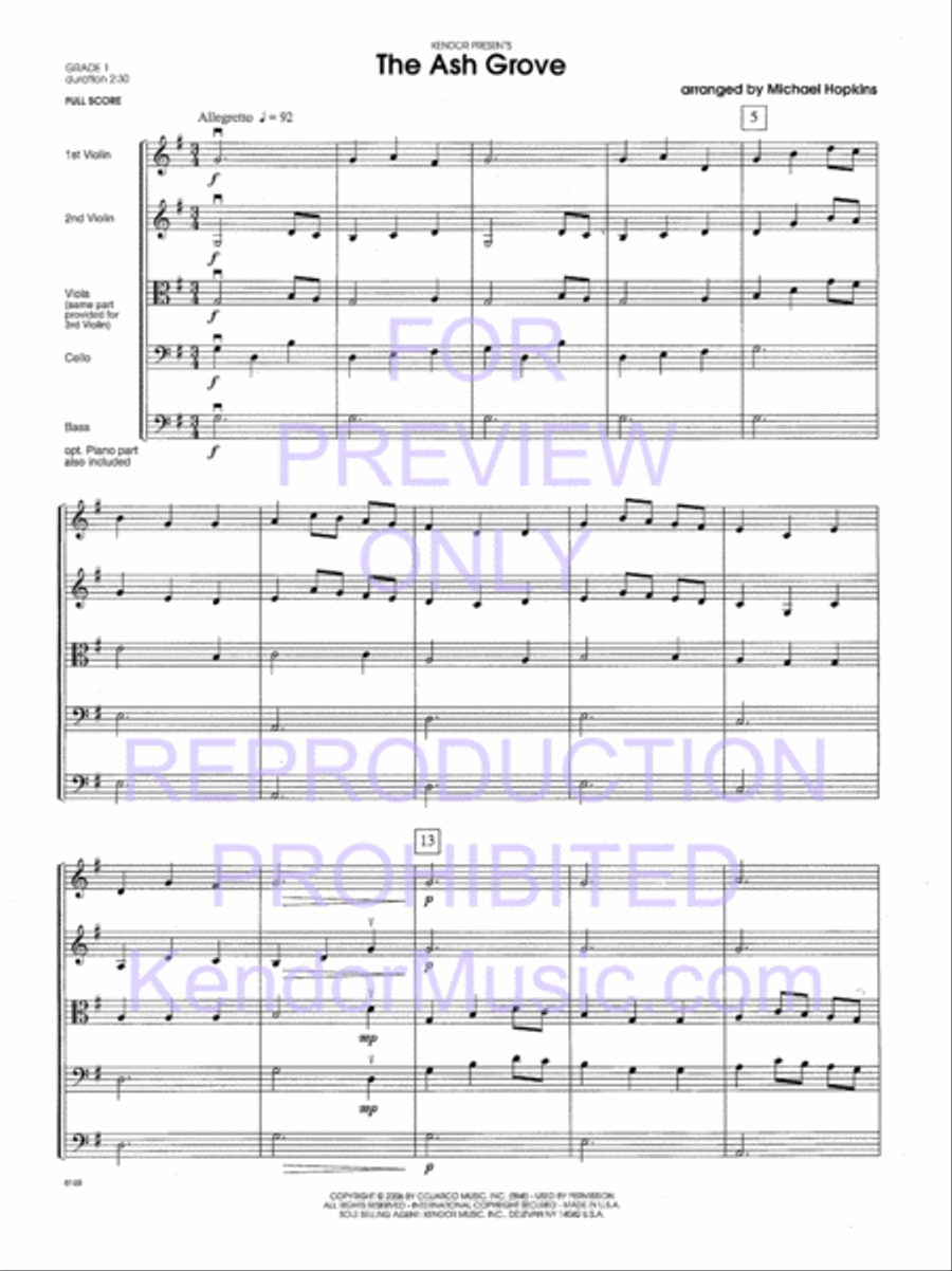 Ash Grove, The Ash Grove, The String Orchestra scores gallery preview page 4