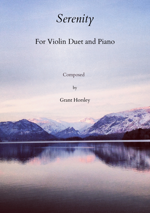 Book cover for Serenity. Original for Violin Duet