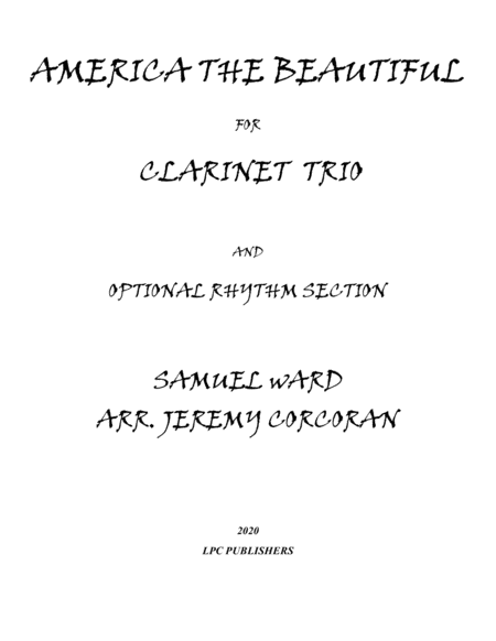 America the Beautiful for Clarinet Trio and Optional Rhythm Section image number null