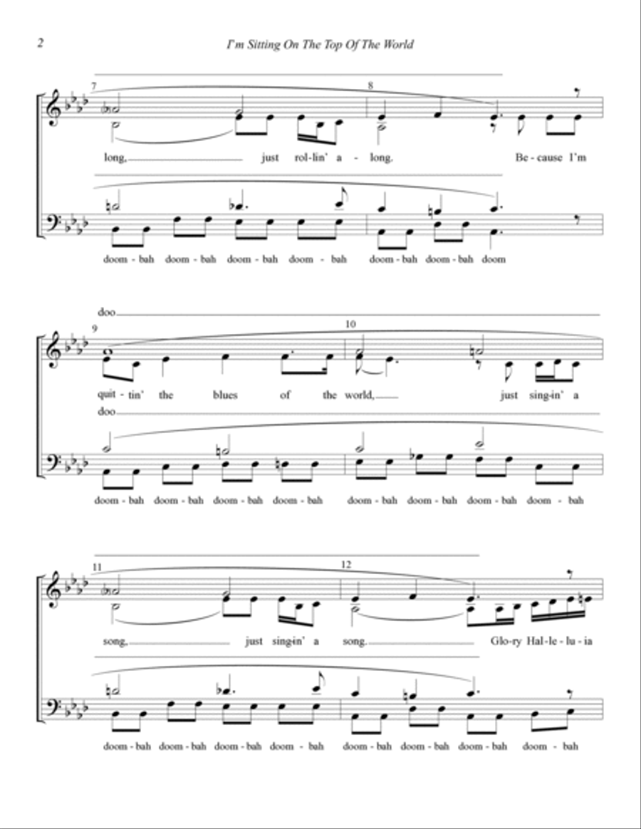I'm Sitting On Top Of The World (arr. Boston Consort) 4-Part scores gallery preview page 2