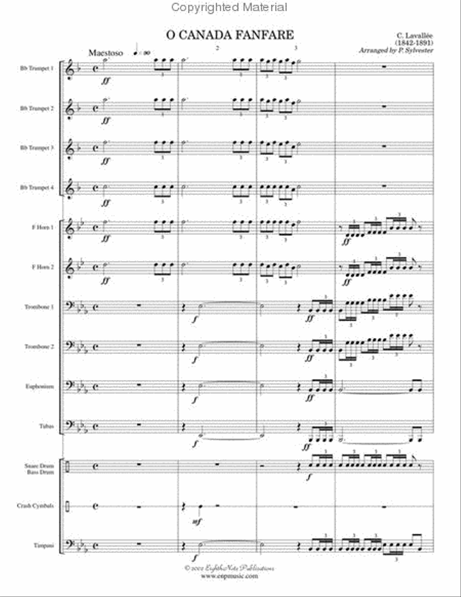 O Canada Fanfare O Canada Fanfare Small Ensemble scores gallery preview page 2