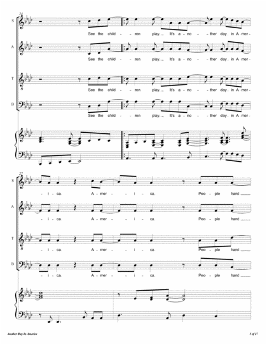 Another Day In America Another Day In America 4-Part scores gallery preview page 6