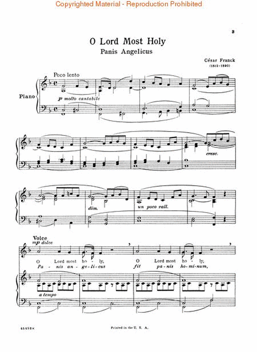 Panis Angelicus (O Lord Most Holy) - Low Voice In F