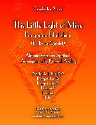 Book cover for This Little light of Mine (for Brass Quintet)