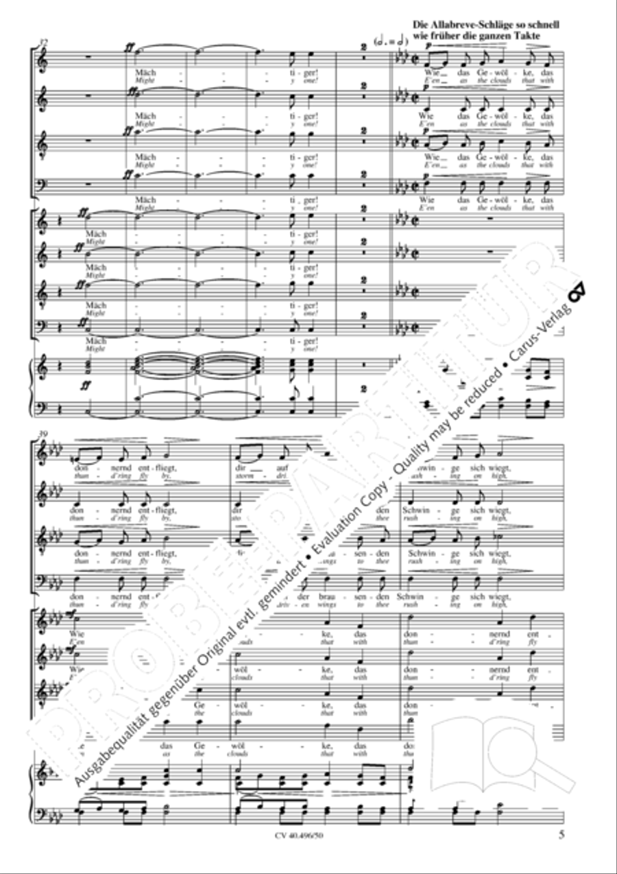 To the stormwind (An den Sturmwind) 4-Part scores gallery preview page 6