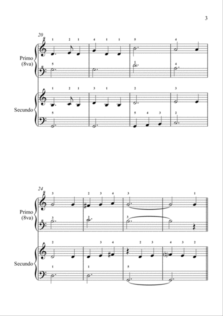 Die Loreley - Ich weiß nicht was soll es bedeuten - German Folk Song - Piano Duet (4 Hands) Easy Piano scores gallery preview page 3