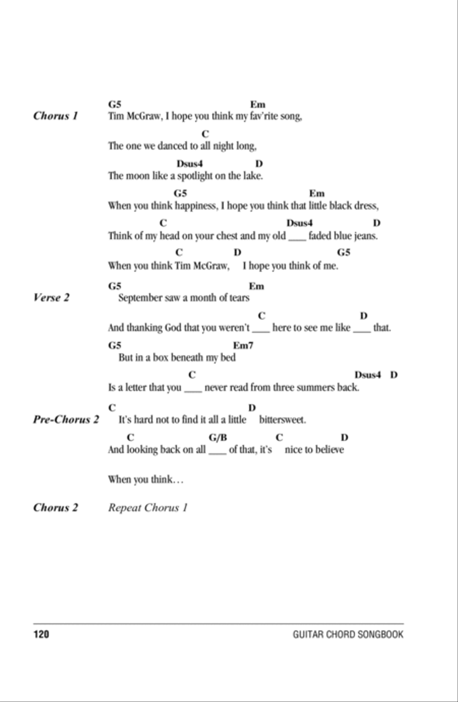 Tim McGraw Acoustic Guitar scores gallery preview page 2