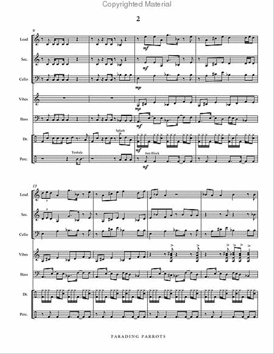 Parading Parrots Steel Drum Band scores gallery preview page 3