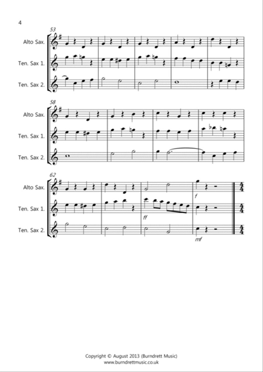 8 Easy Trios, For Saxophone Woodwind Trio scores gallery preview page 4
