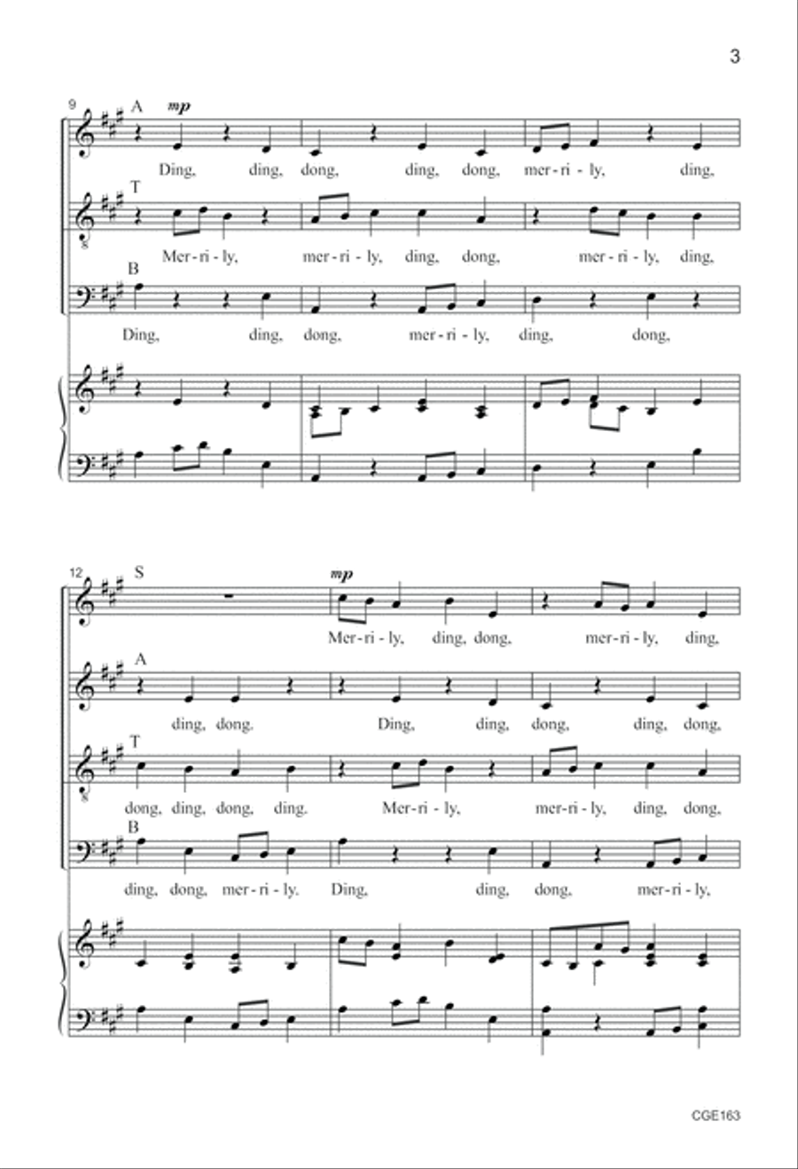 Ding! Dong! Merrily on High 4-Part scores gallery preview page 3