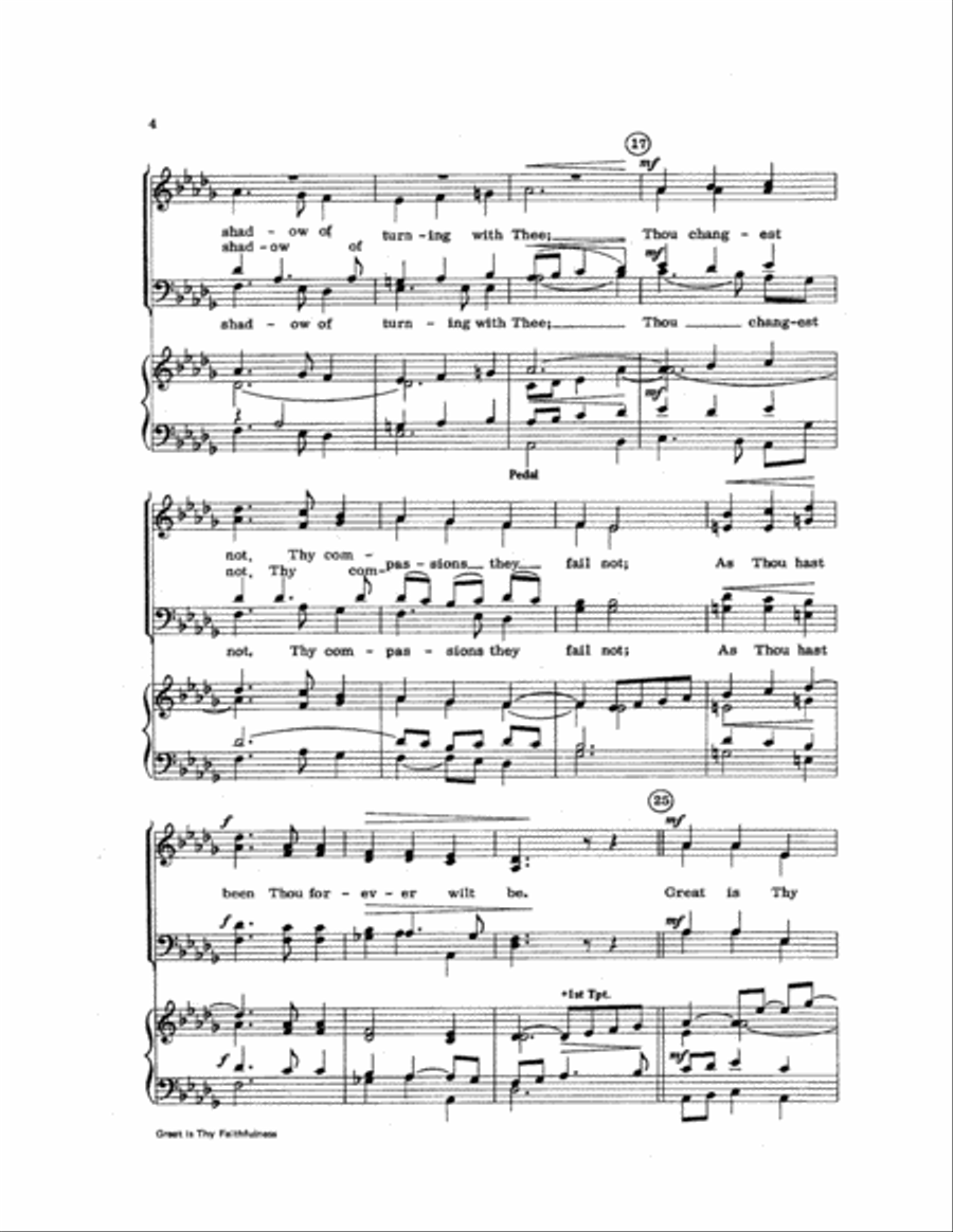 Great Is Thy Faithfulness 4-Part scores gallery preview page 4