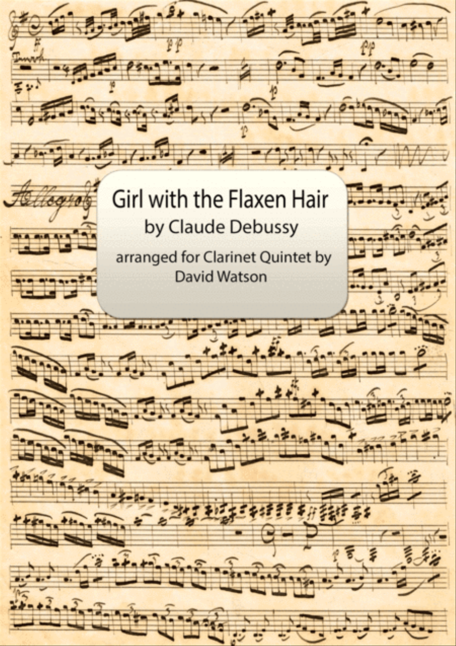Book cover for Girl with the Flaxen Hair (La fille aux cheveux de lin) for Clarinet Quintet