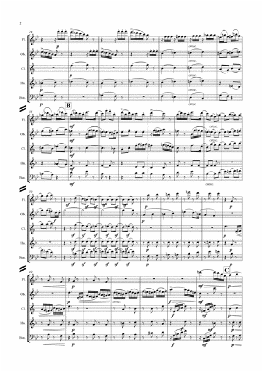 Tchaikovsky: Casse-Noisette (Nutcracker Suite) (A Selection of 5 Movements from) - wind quintet Woodwind Quintet scores gallery preview page 2