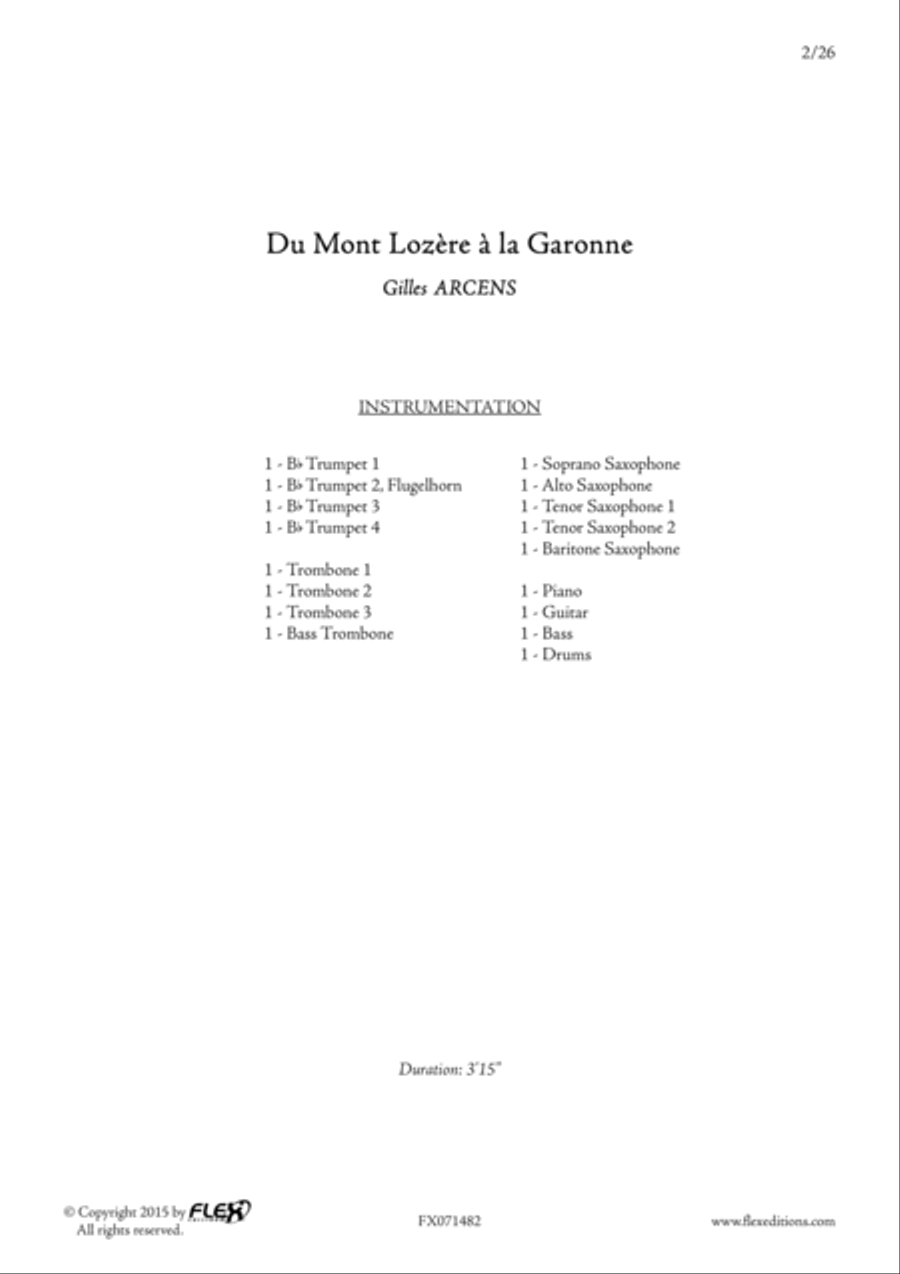 Du Mont Lozere a la Garonne Big Band scores gallery preview page 2