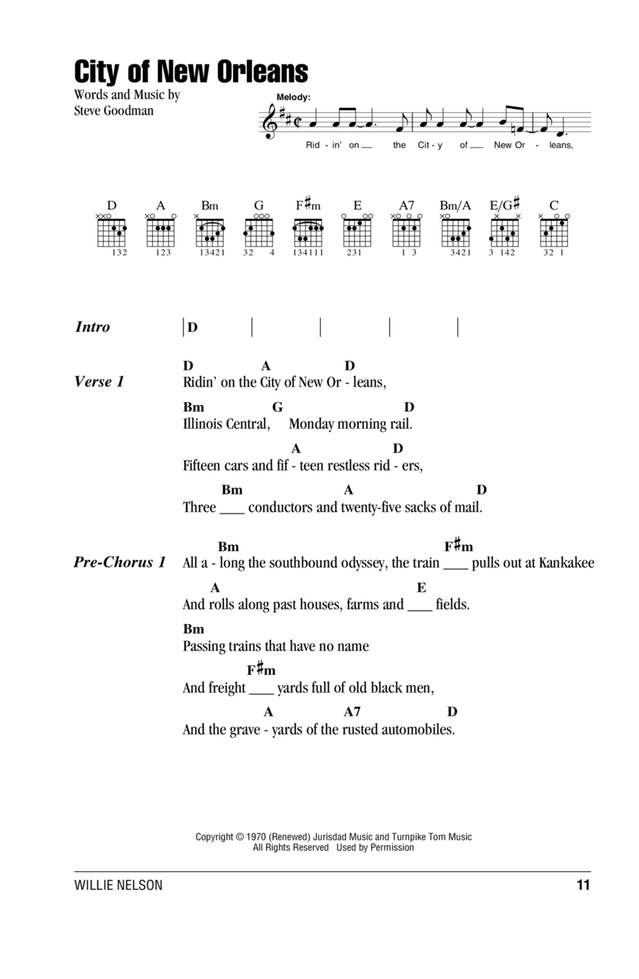 City Of New Orleans City Of New Orleans Acoustic Guitar scores gallery preview page 1