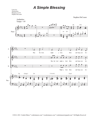 A Simple Blessing (SATB)