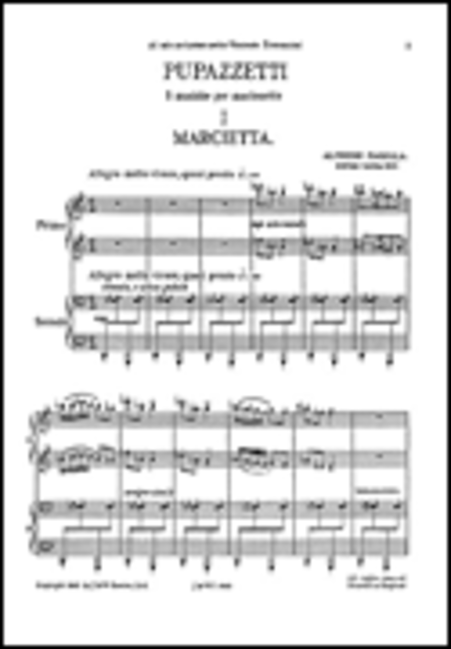Alfredo Casella: Pupazzeti Op.27 Piano Duet scores gallery preview page 1