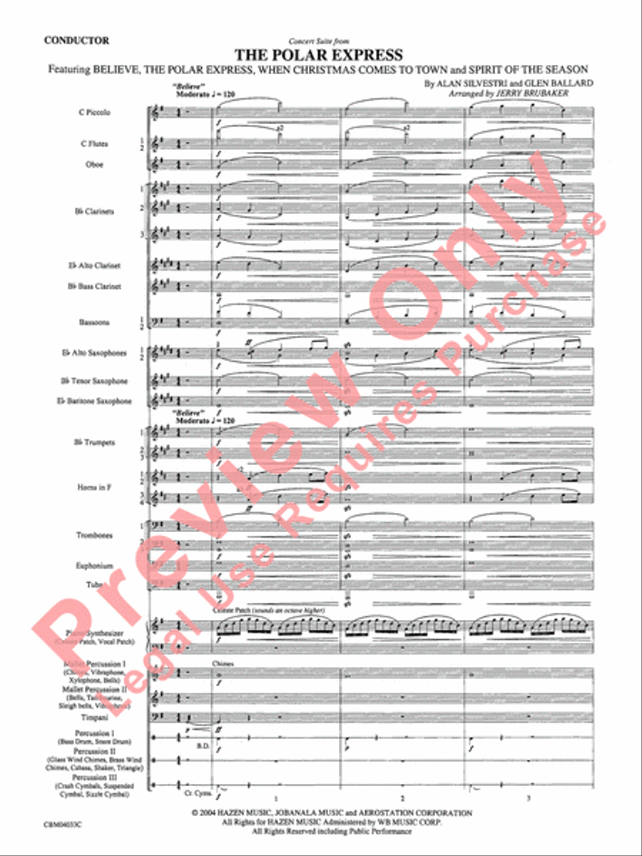 The Polar Express, Concert Suite from Concert Band scores gallery preview page 3