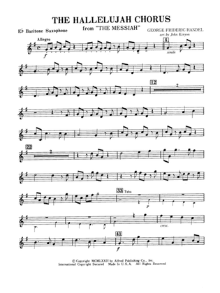 Book cover for Hallelujah Chorus: E-flat Baritone Saxophone