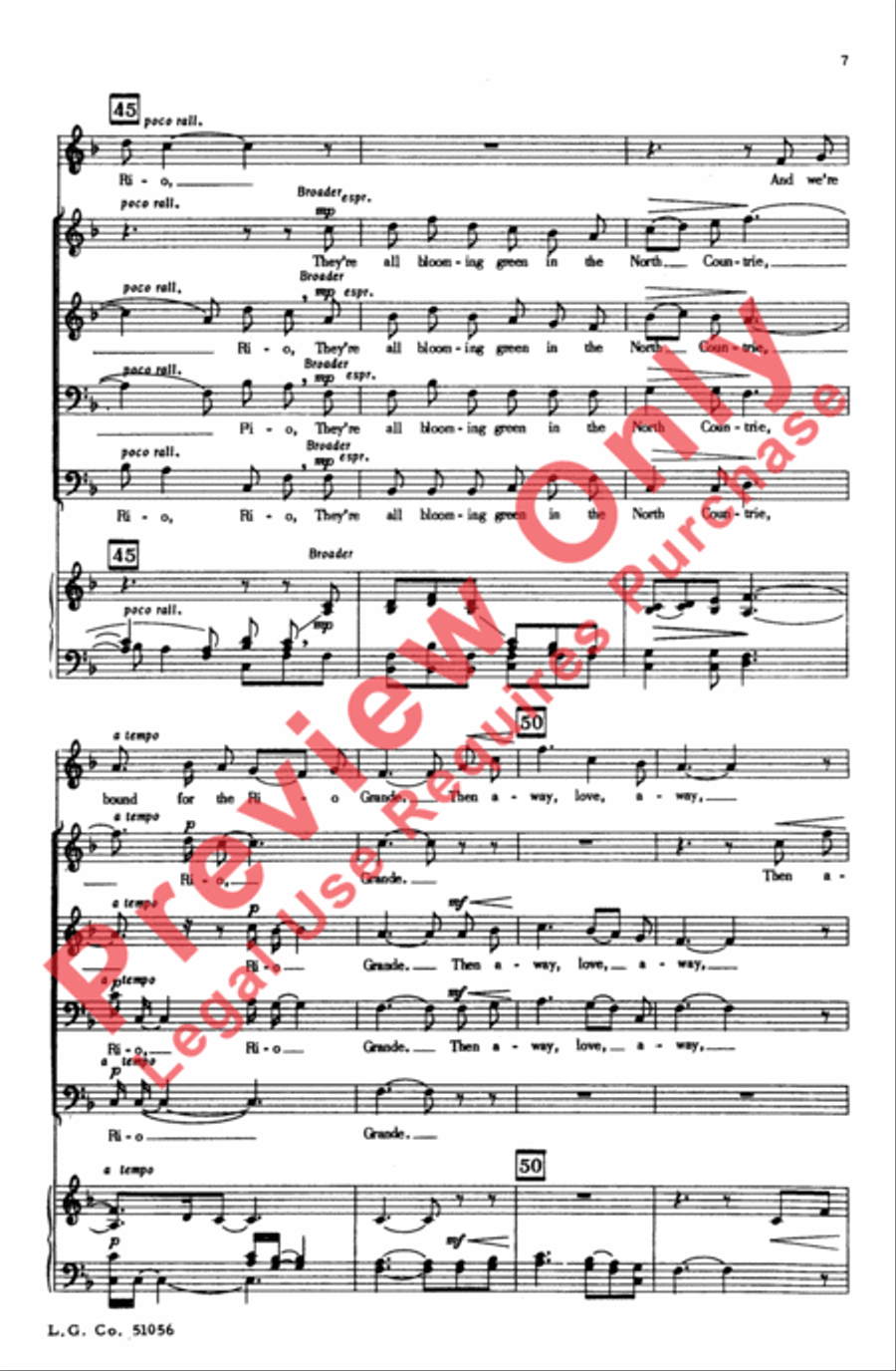 Bound for the Rio Grande Men's Choir scores gallery preview page 7
