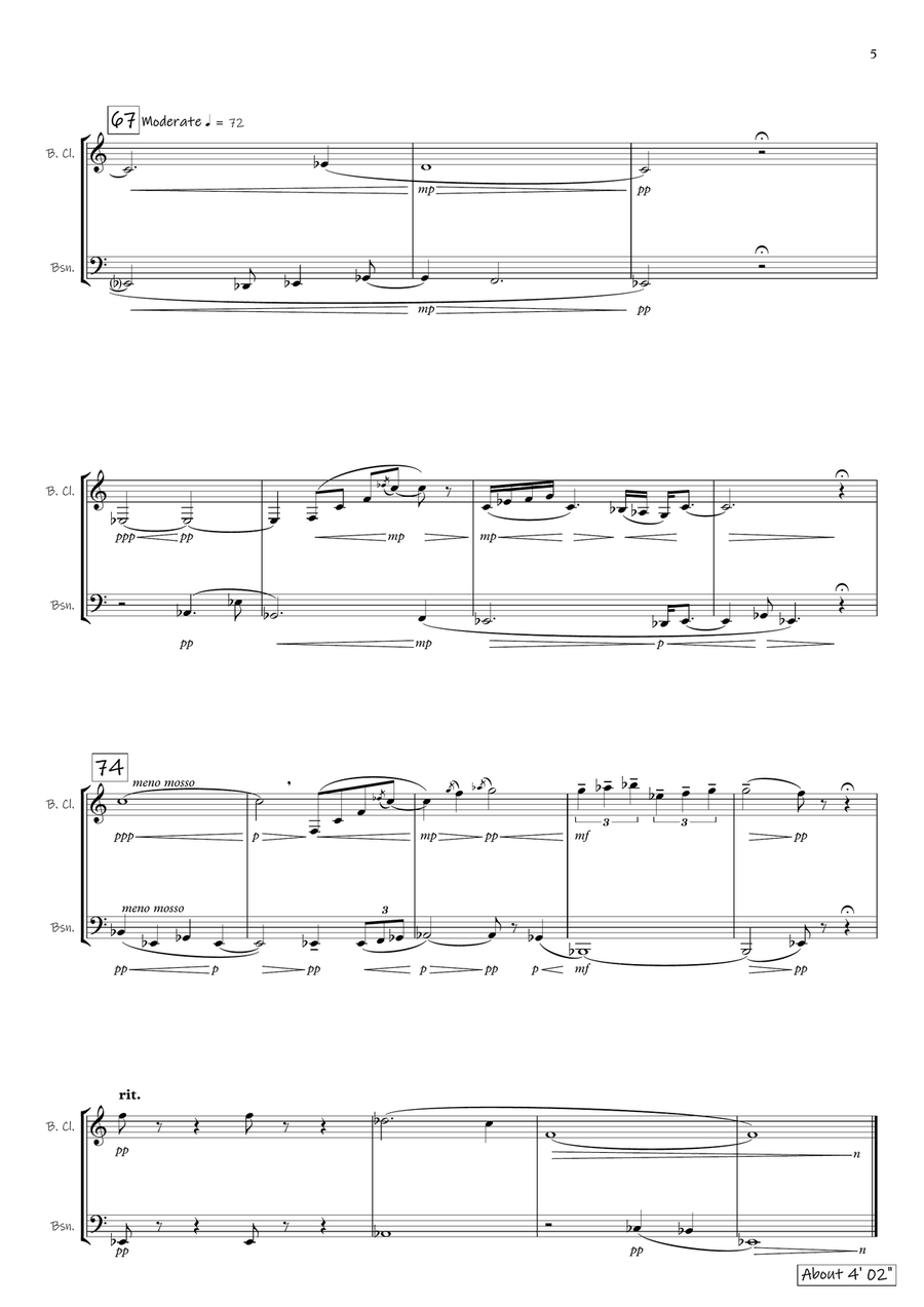 Dwellings - Bass Clarinet and Bassoon Duet Woodwind Duet scores gallery preview page 5