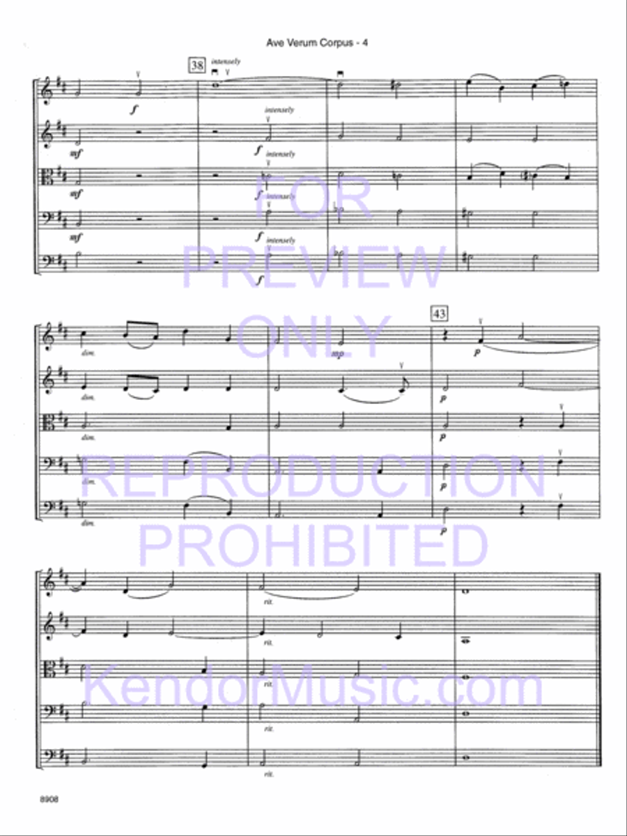 Ave Verum Corpus String Orchestra scores gallery preview page 7