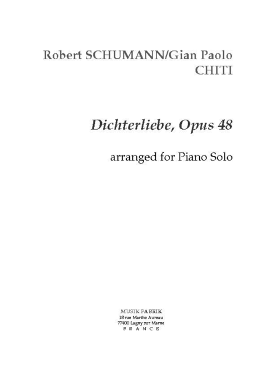 Dichterliebe, Opus 48 Piano Solo scores gallery preview page 1