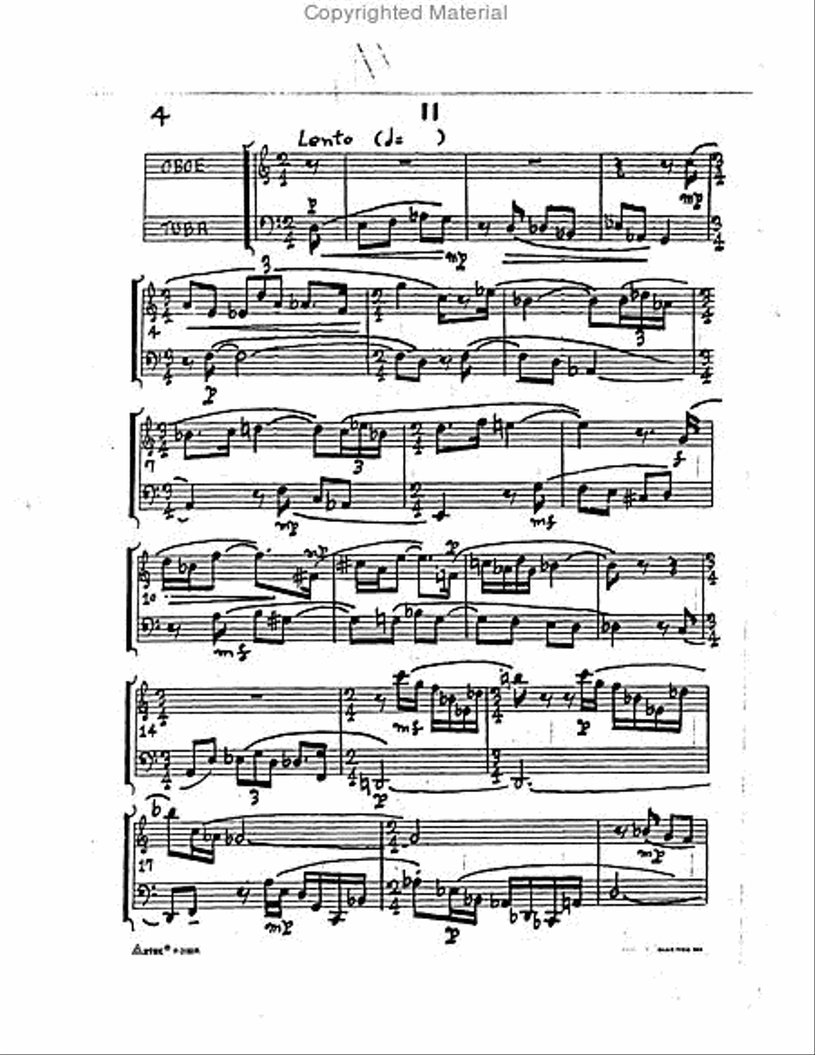 Sy-Anita for Tuba and Oboe Oboe scores gallery preview page 3