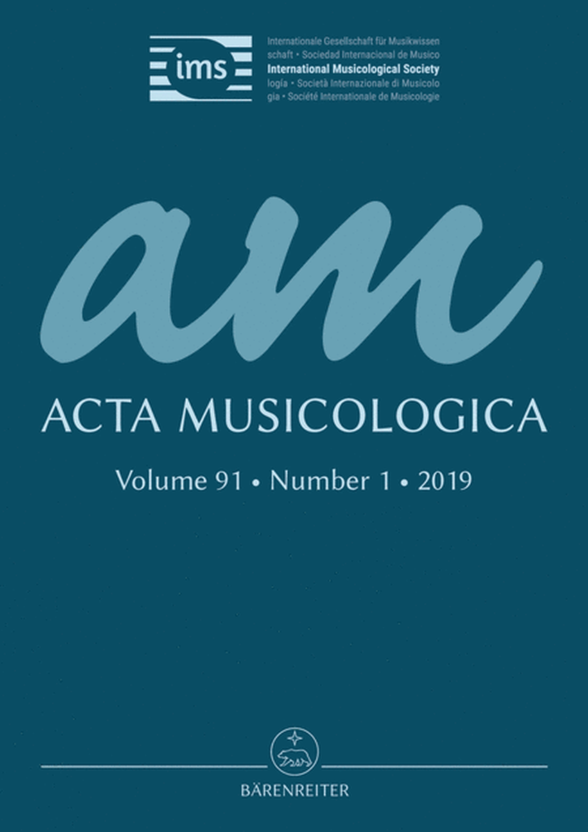 Acta Musicologica, Heft 1/2019