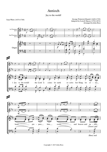 Antioch (Joy to the World!) 2 Trumpets, SATB, Organ image number null
