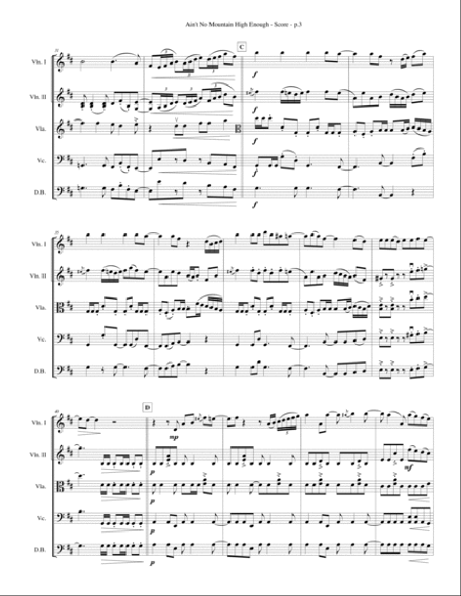 Ain't No Mountain High Enough String Quartet scores gallery preview page 5