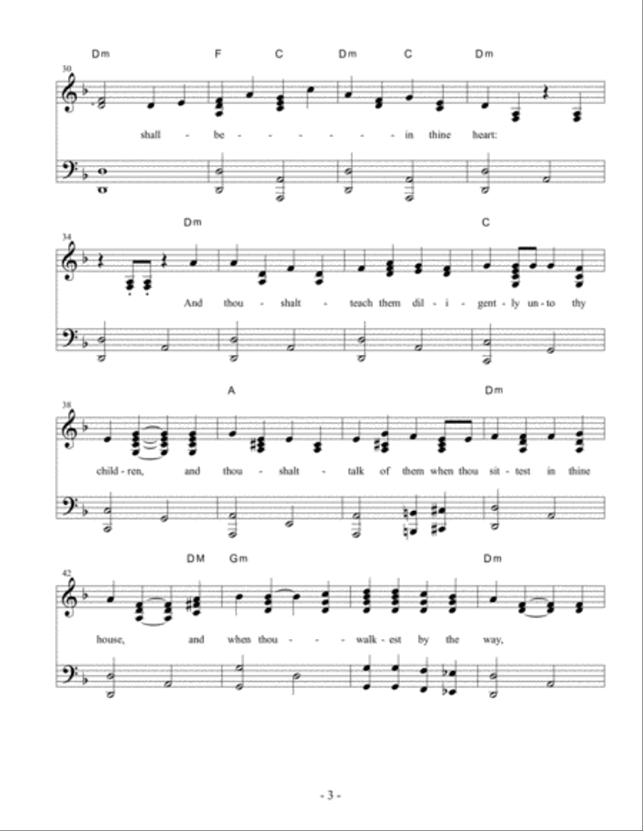 Hear, O Israel Piano, Vocal, Guitar scores gallery preview page 3