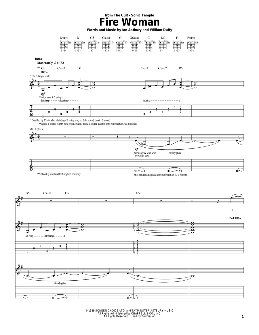Fire Woman Acoustic Guitar scores gallery preview page 1