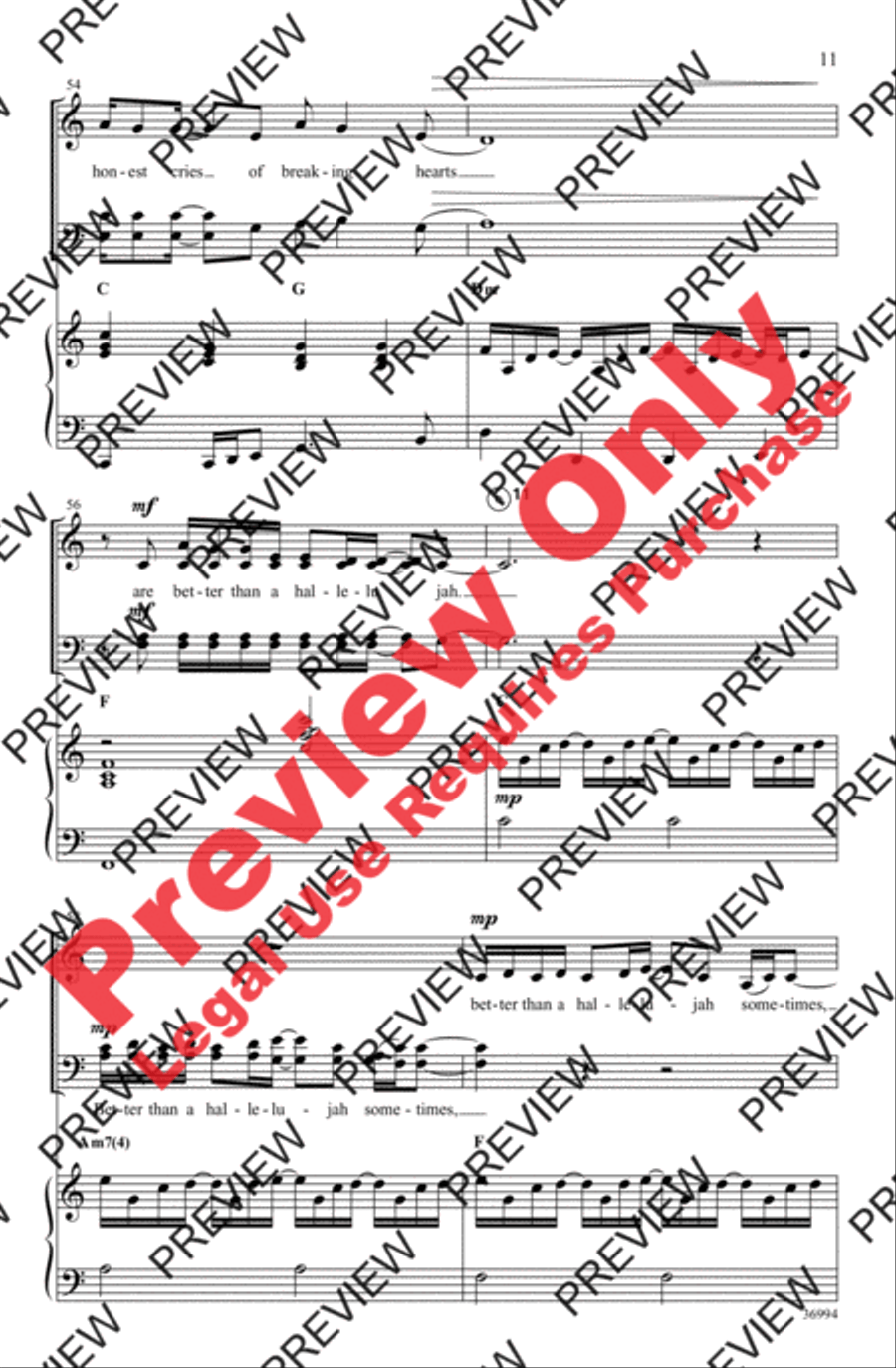 Better Than a Hallelujah 4-Part scores gallery preview page 11