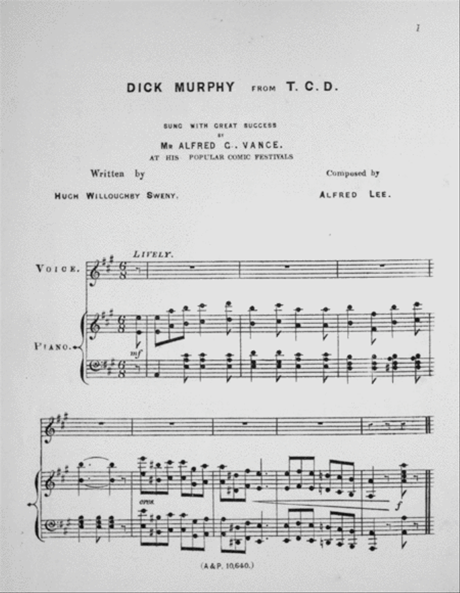 Dick Murphy of T.C.D. Famous Irish Comic Song