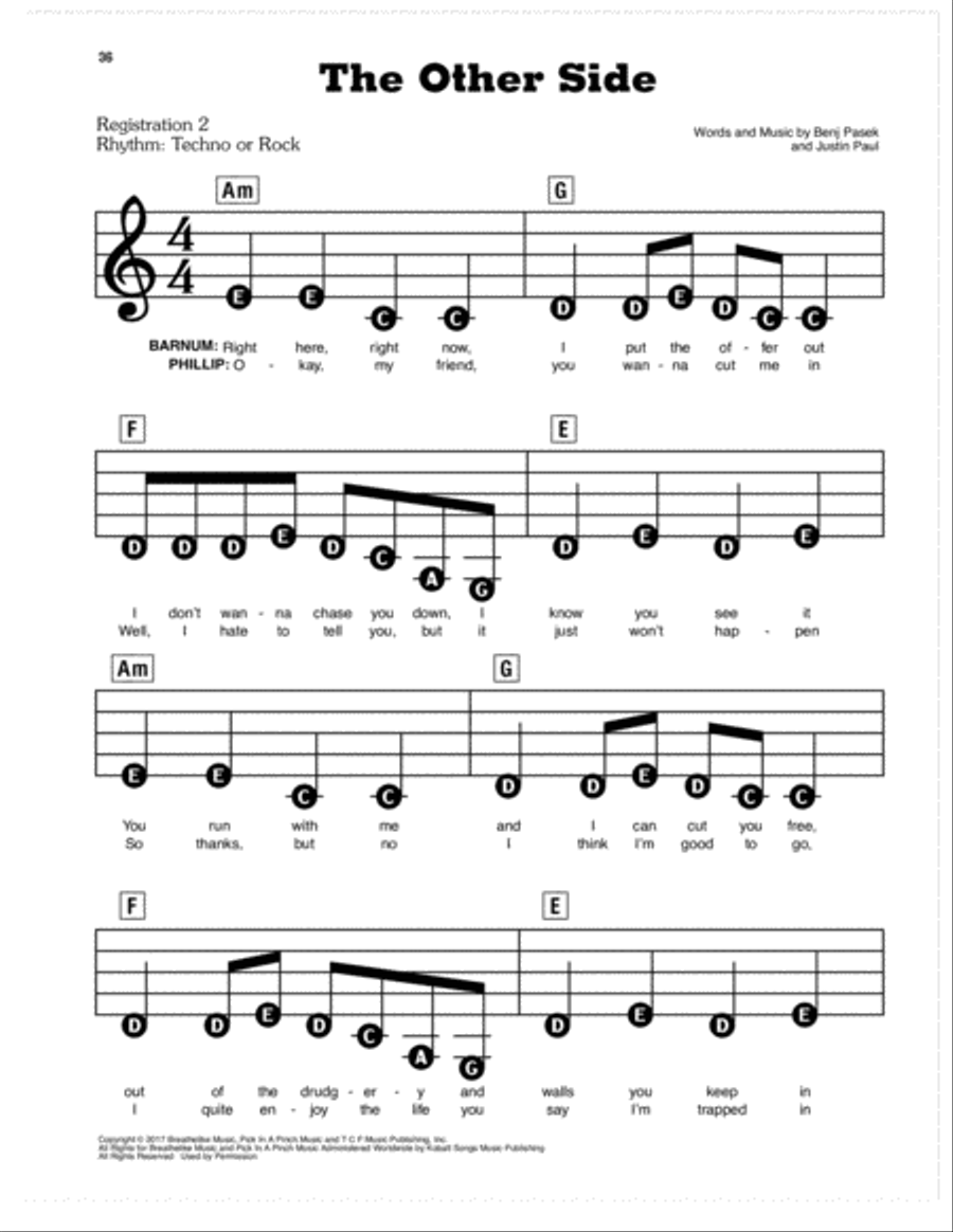 The Other Side (from The Greatest Showman) School and Community scores gallery preview page 1
