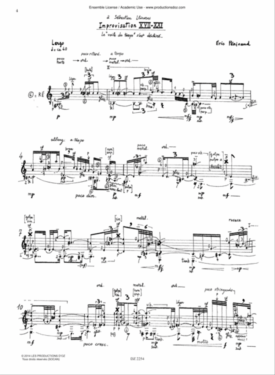 Improvisation XVII-XXI Classical Guitar scores gallery preview page 4