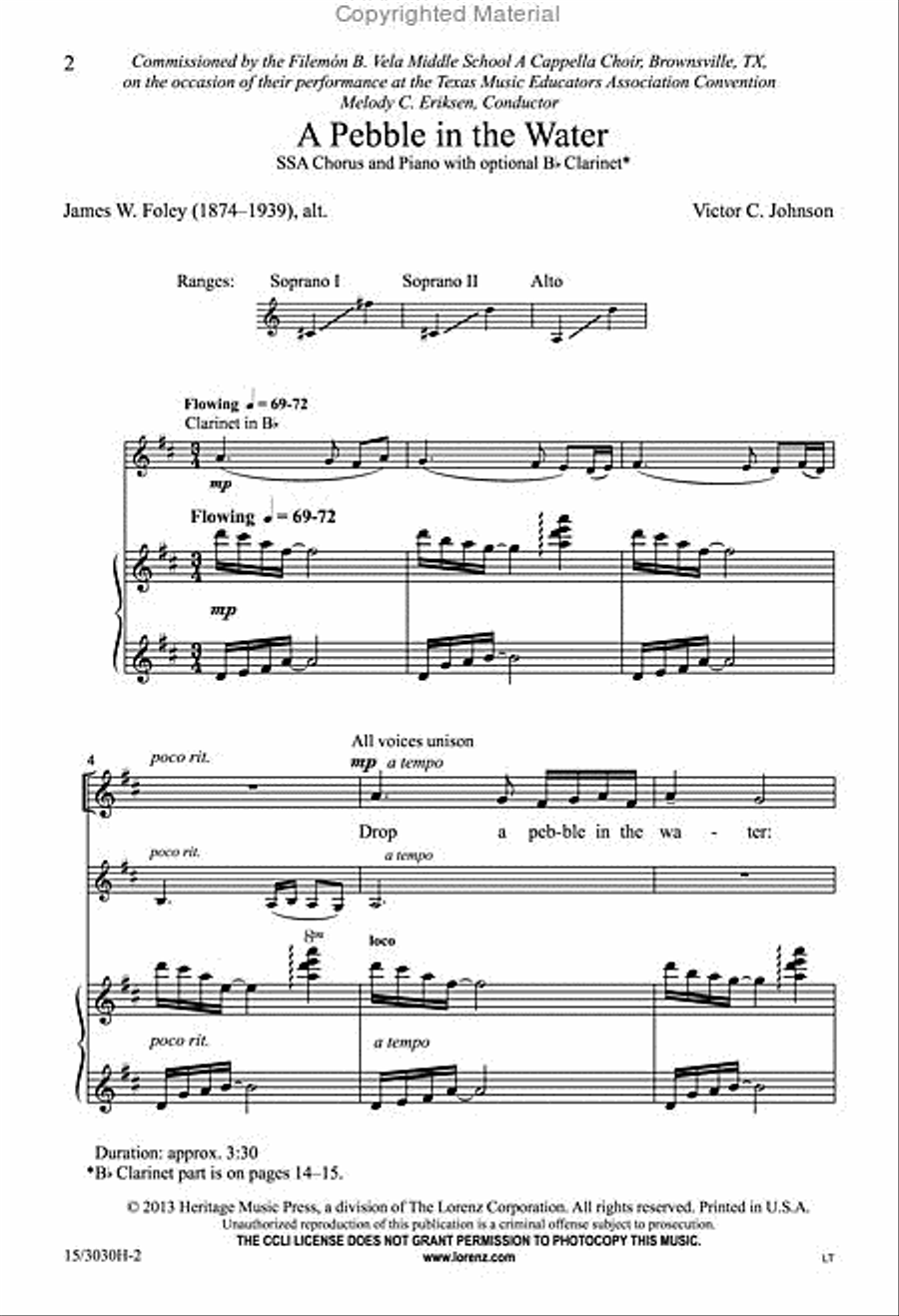 A Pebble in the Water SSA scores gallery preview page 2