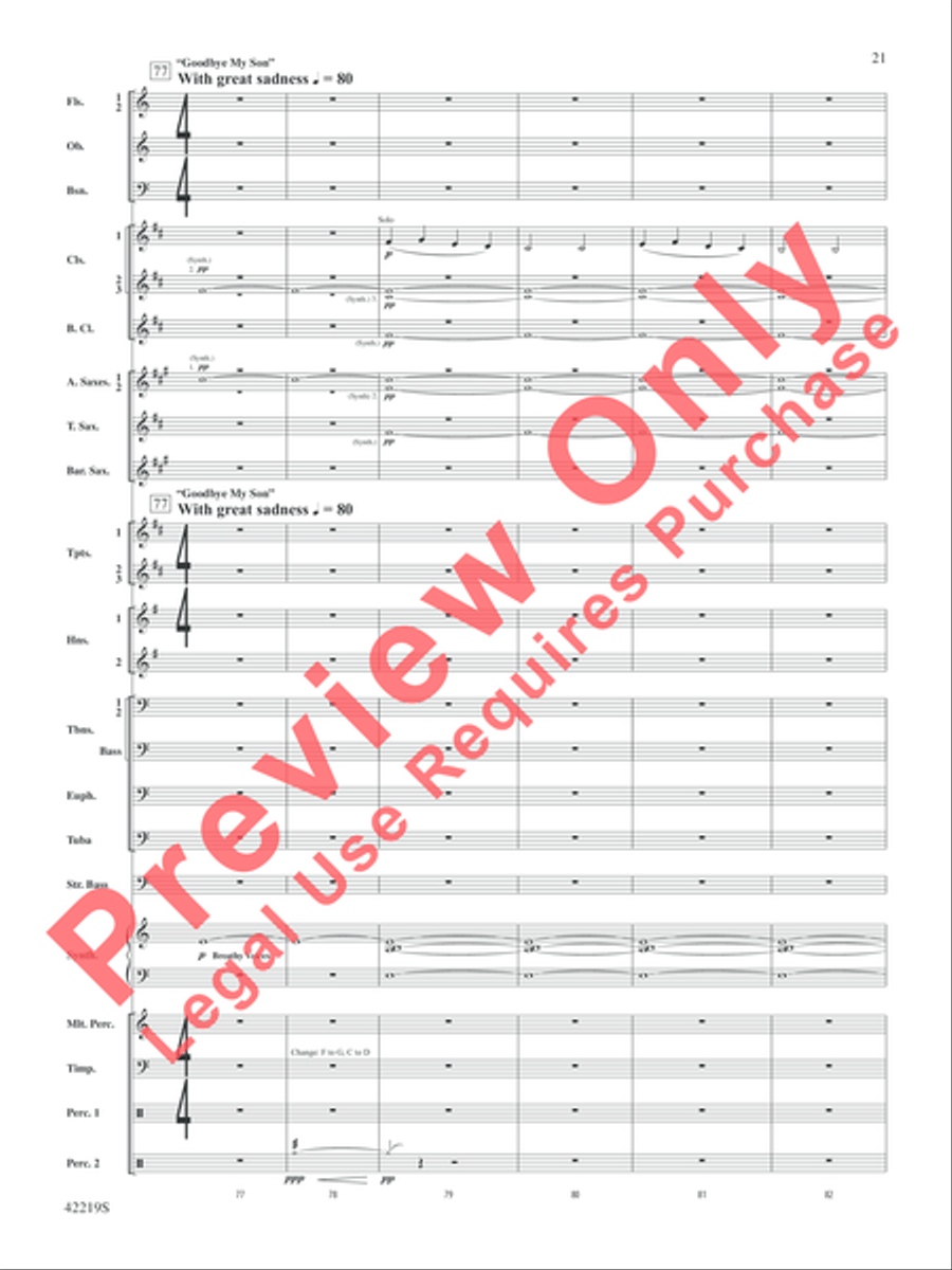 Man of Steel, Suite from Concert Band scores gallery preview page 22