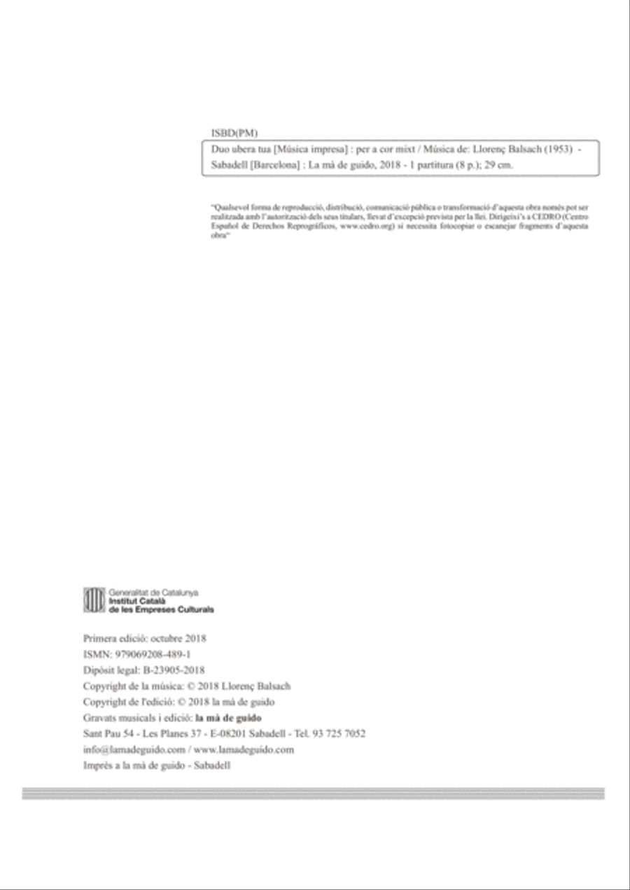 Duo ubera tua 4-Part scores gallery preview page 2