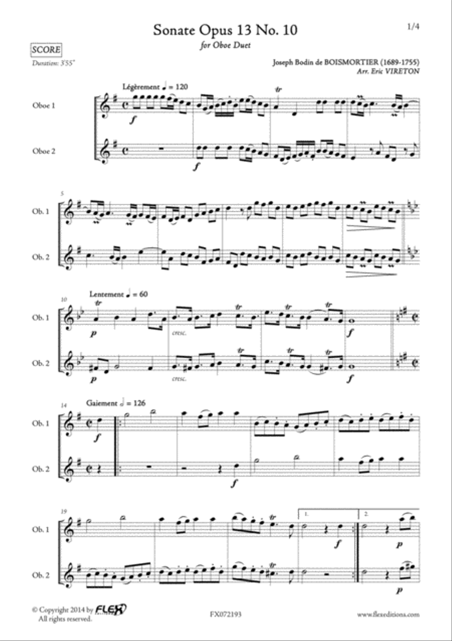 Sonata Opus 13 No. 10 Sonata Opus 13 No. 10 Woodwind Duet scores gallery preview page 2