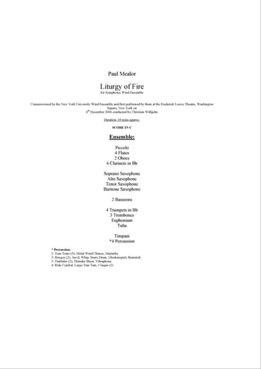 Liturgy of Fire Liturgy of Fire Score scores gallery preview page 2