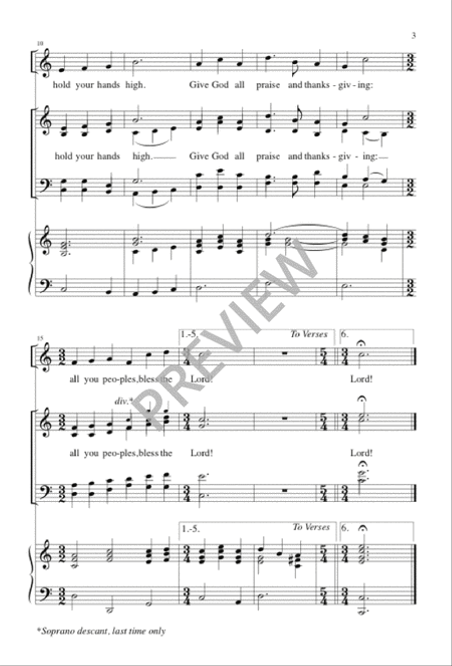 Come, Praise the Lord Come, Praise the Lord 4-Part scores gallery preview page 4