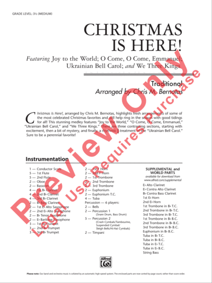 Christmas Is Here! Concert Band scores gallery preview page 2