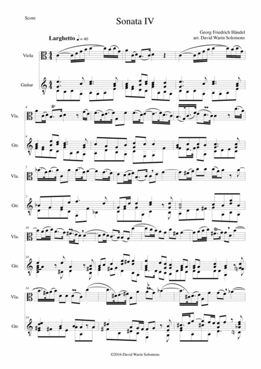 Sonata in C (No IV) for viola and guitar image number null