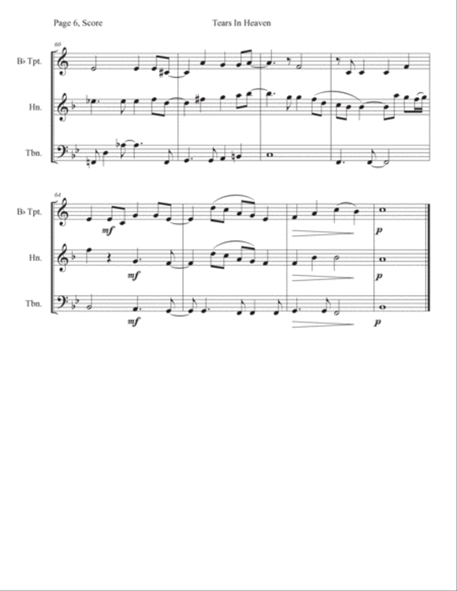 Tears In Heaven Tears In Heaven Horn scores gallery preview page 6