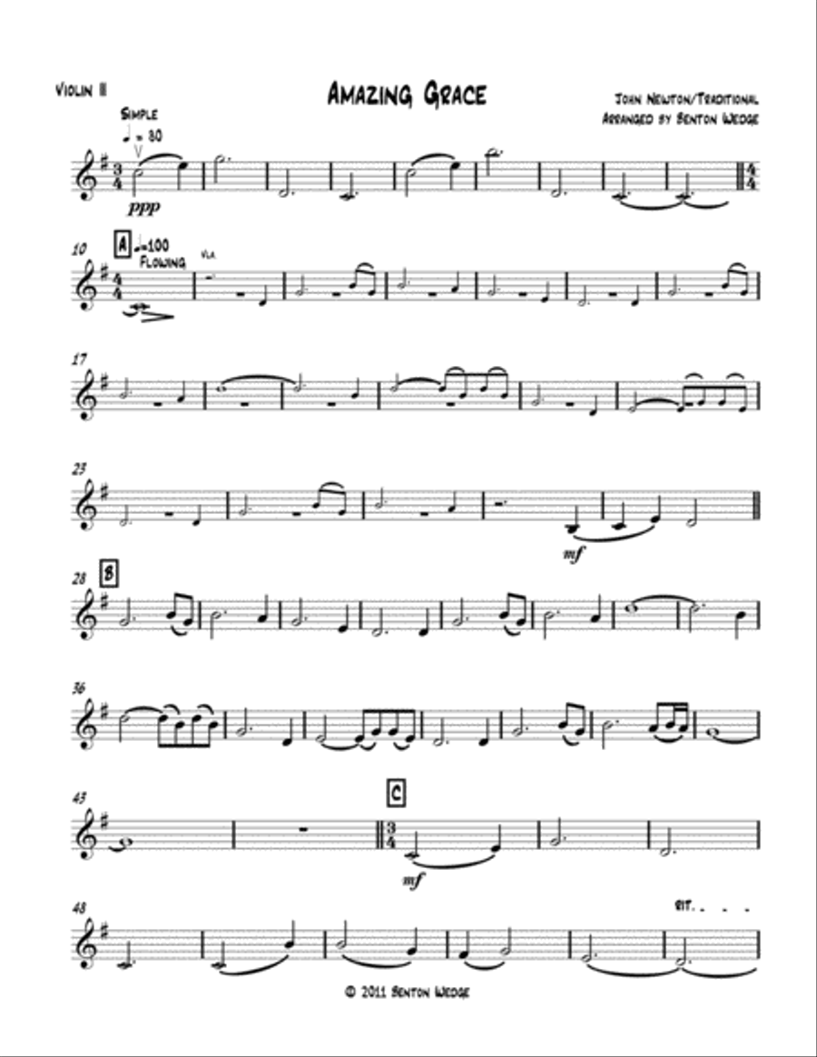 Amazing Grace String Quartet String Quartet scores gallery preview page 3